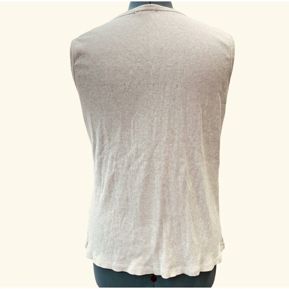 GREAT NORTHWEST Ribbed Sleeveless Top Size L Tan Gold Studs & Glitter Stretch - Picture 4 of 15